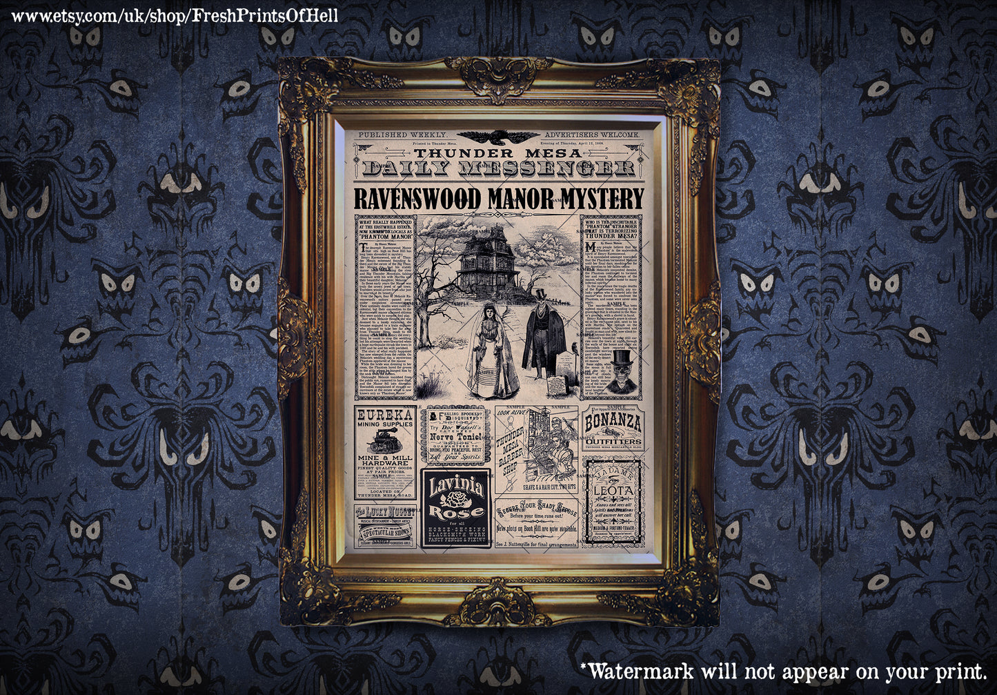 Phantom Manor Newspaper Print