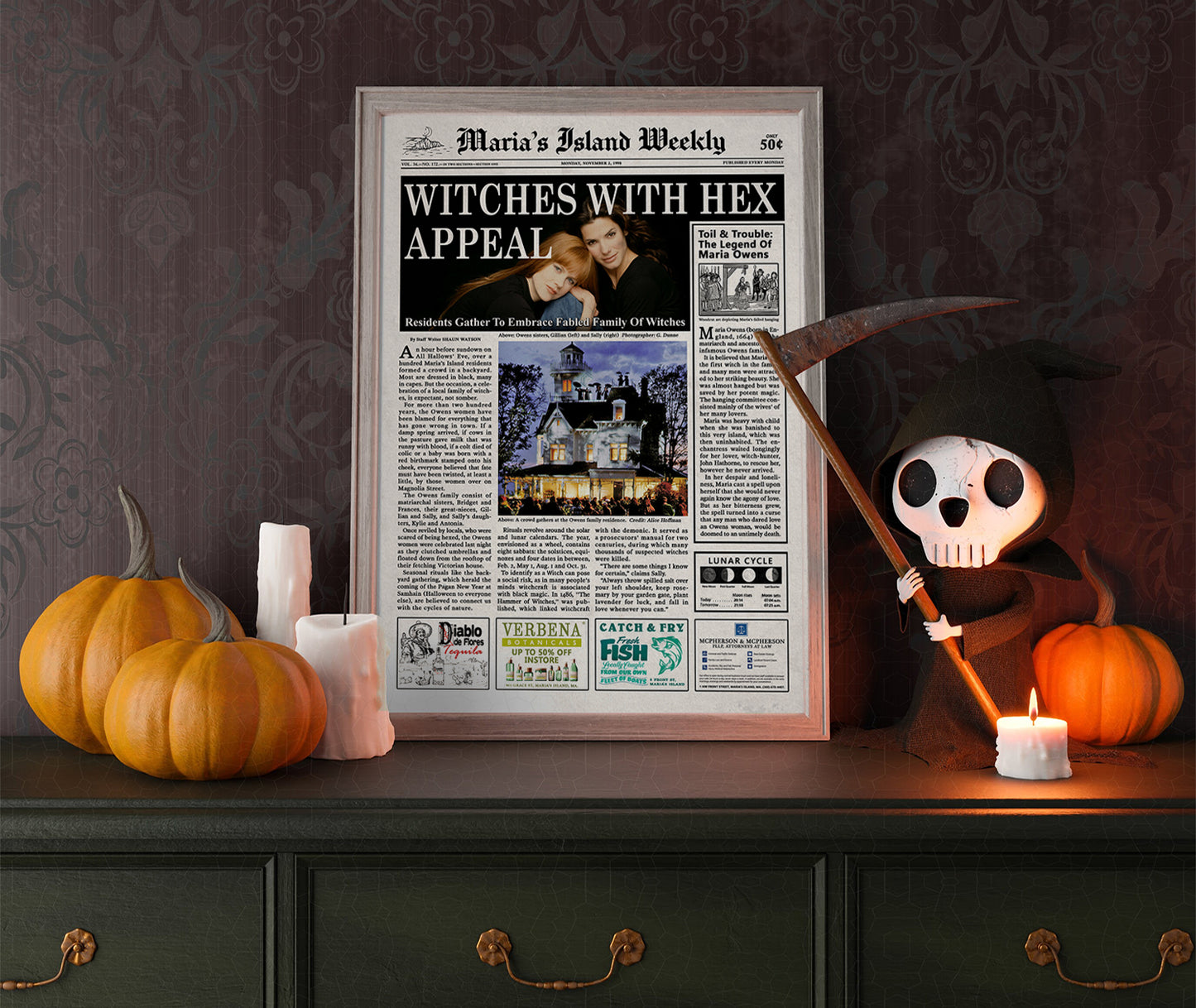 Practical Magic Newspaper poster print