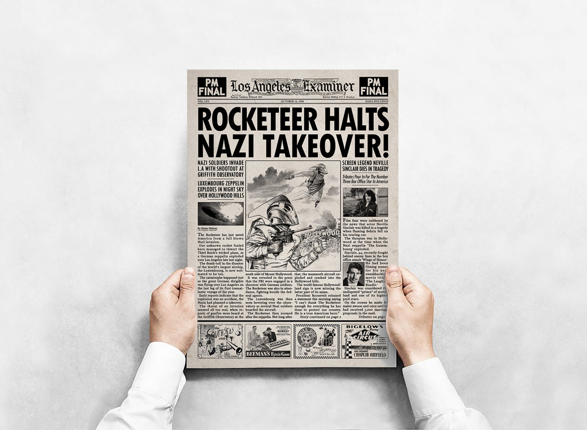 The Rocketeer Newspaper Poster print