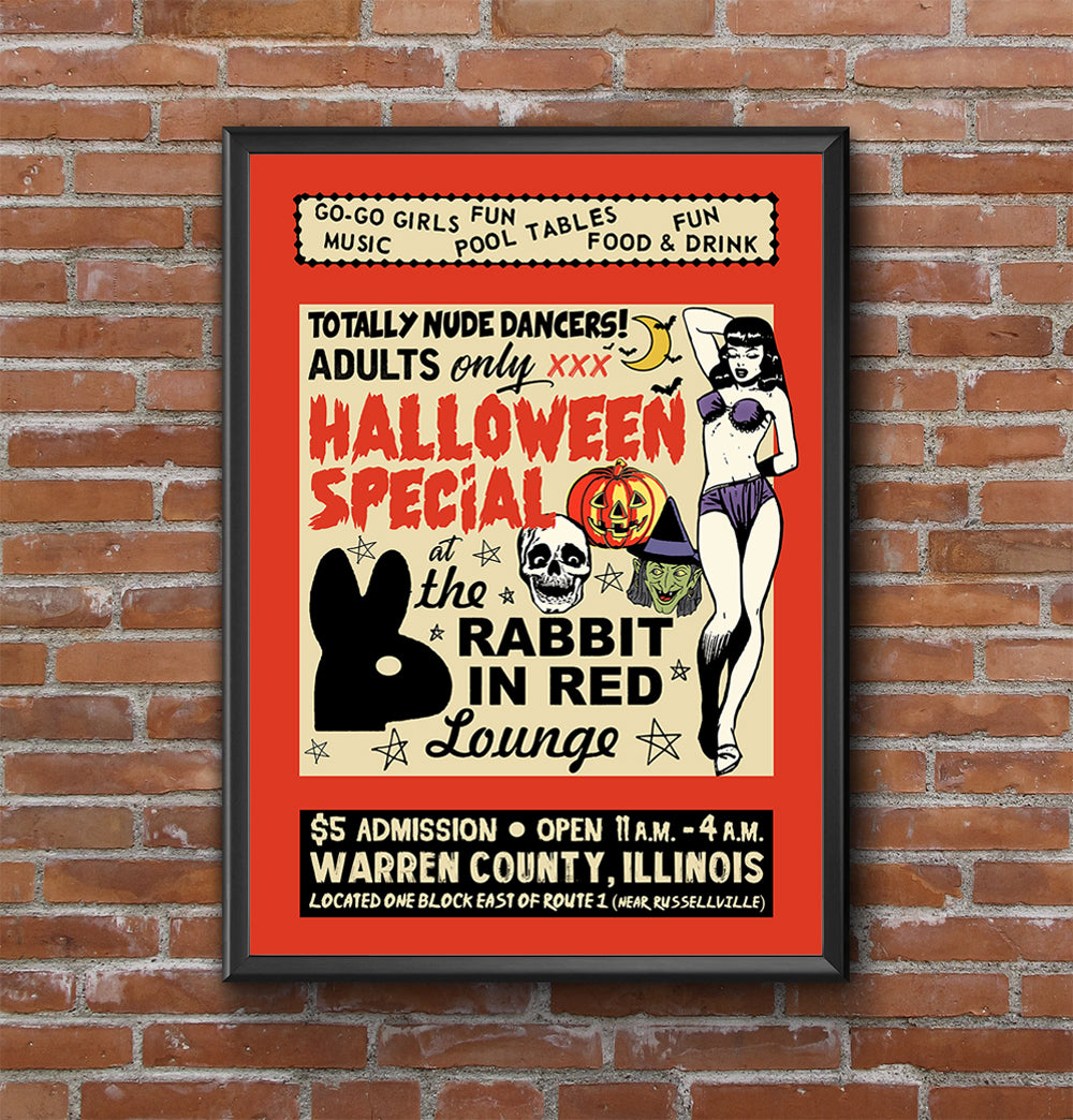 Halloween The Rabbit In Red Lounge Halloween Movie Poster Print