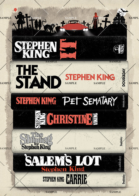 Stephen King Book Stack Poster print