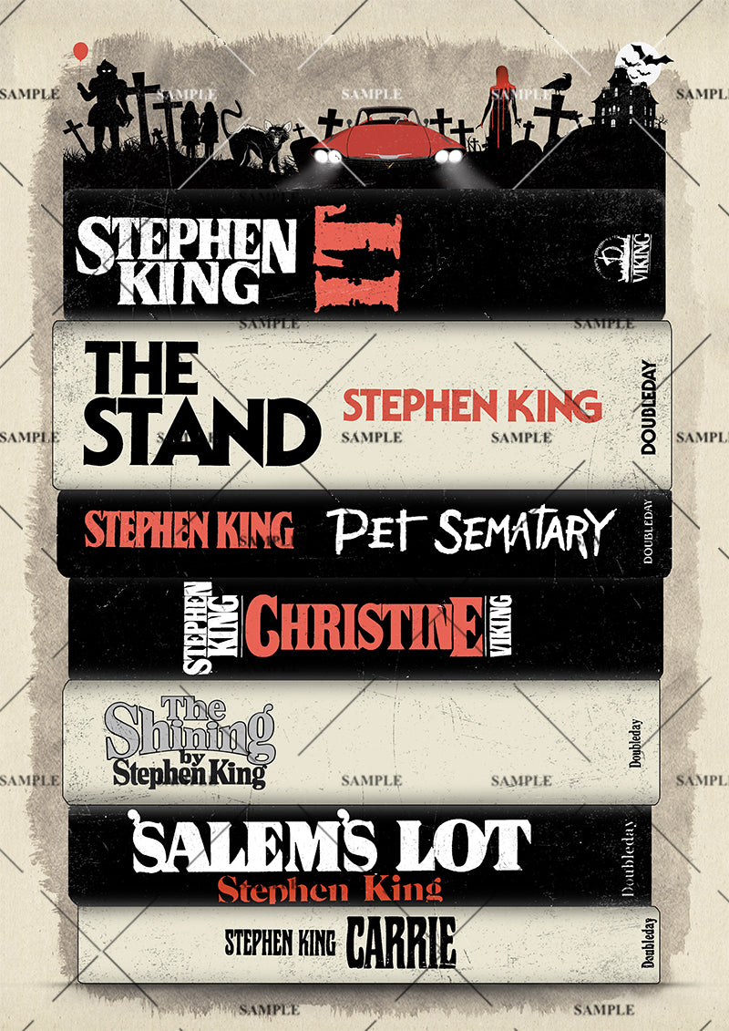 Stephen King Book Stack Poster print