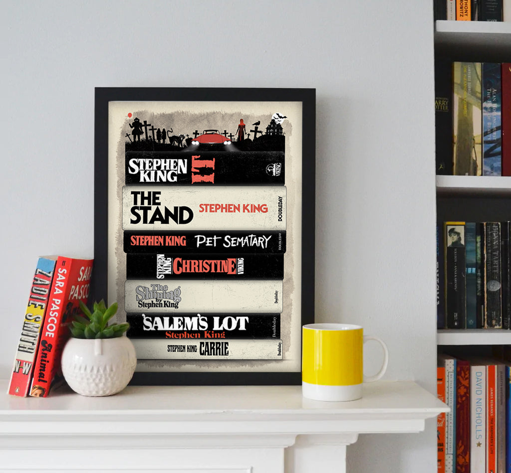 Stephen King Book Stack Poster print