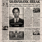 The Shawshank Redemption Newspaper Poster print