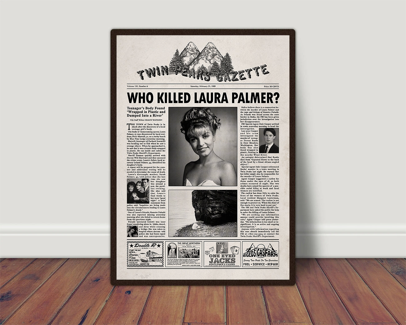 Twin Peaks Newspaper Poster Print