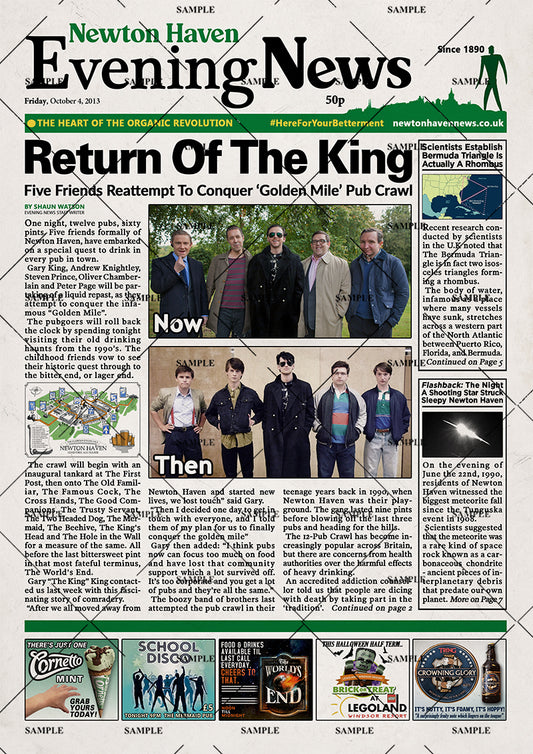 The World's End Newspaper Poster print