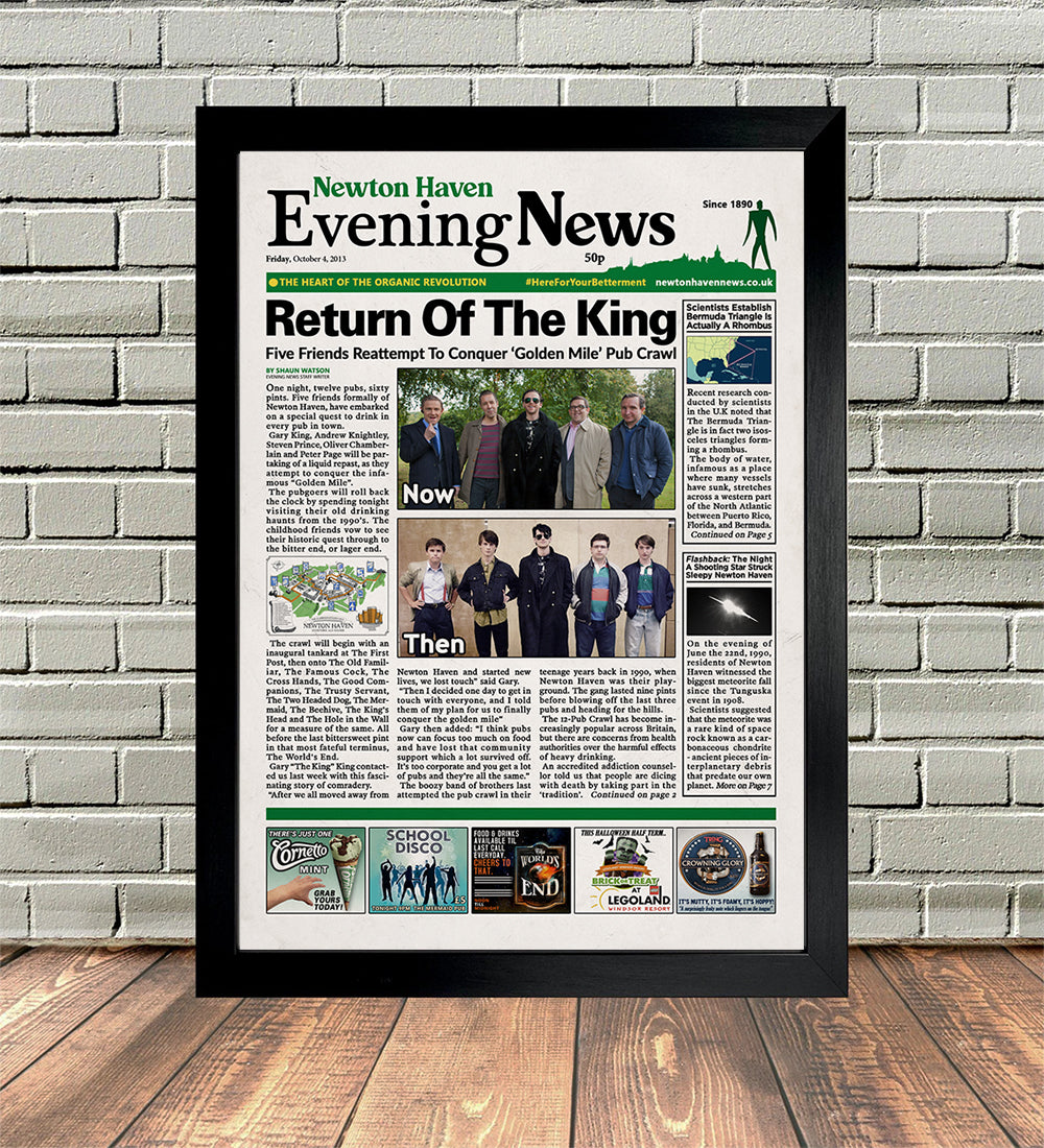 The World's End Newspaper Poster print